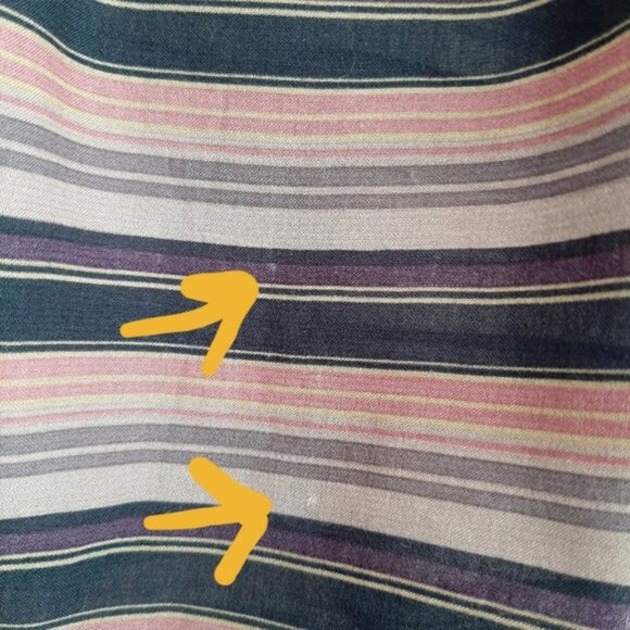 LUCKY BRAND Off-Shoulder Stripped Boho Folk Top Raw Hem Sz S Flawed - Picture 13 of 13